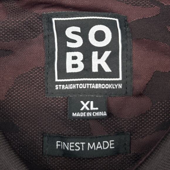 SOBK Straight Outta Brooklyn Camo Polo Shirt Camouflage Flex Fit Red L Large - Picture 5 of 8